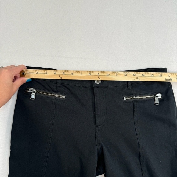 Dkny Jeans Straight Leg Pants Womens Size 12 Mid Rise Black Zipper Pockets - Picture 8 of 13
